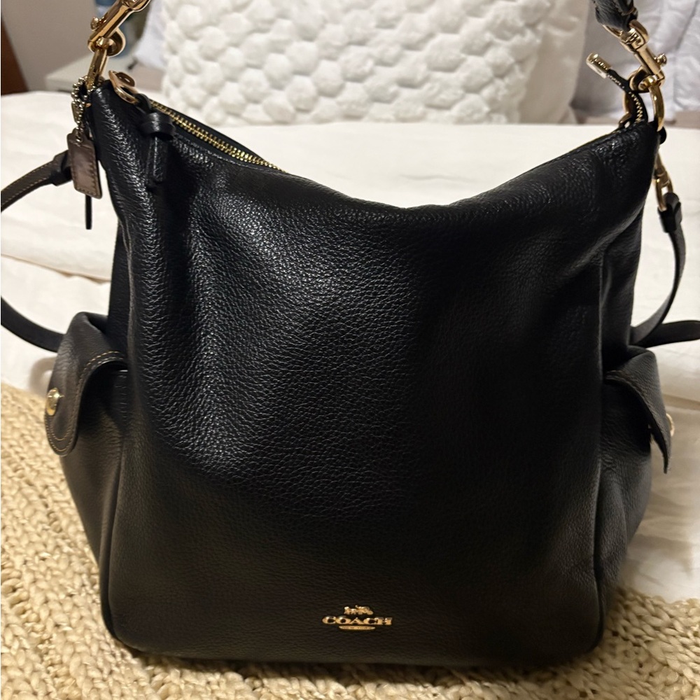 Coach Black Leather Pennie Shoulder Bag